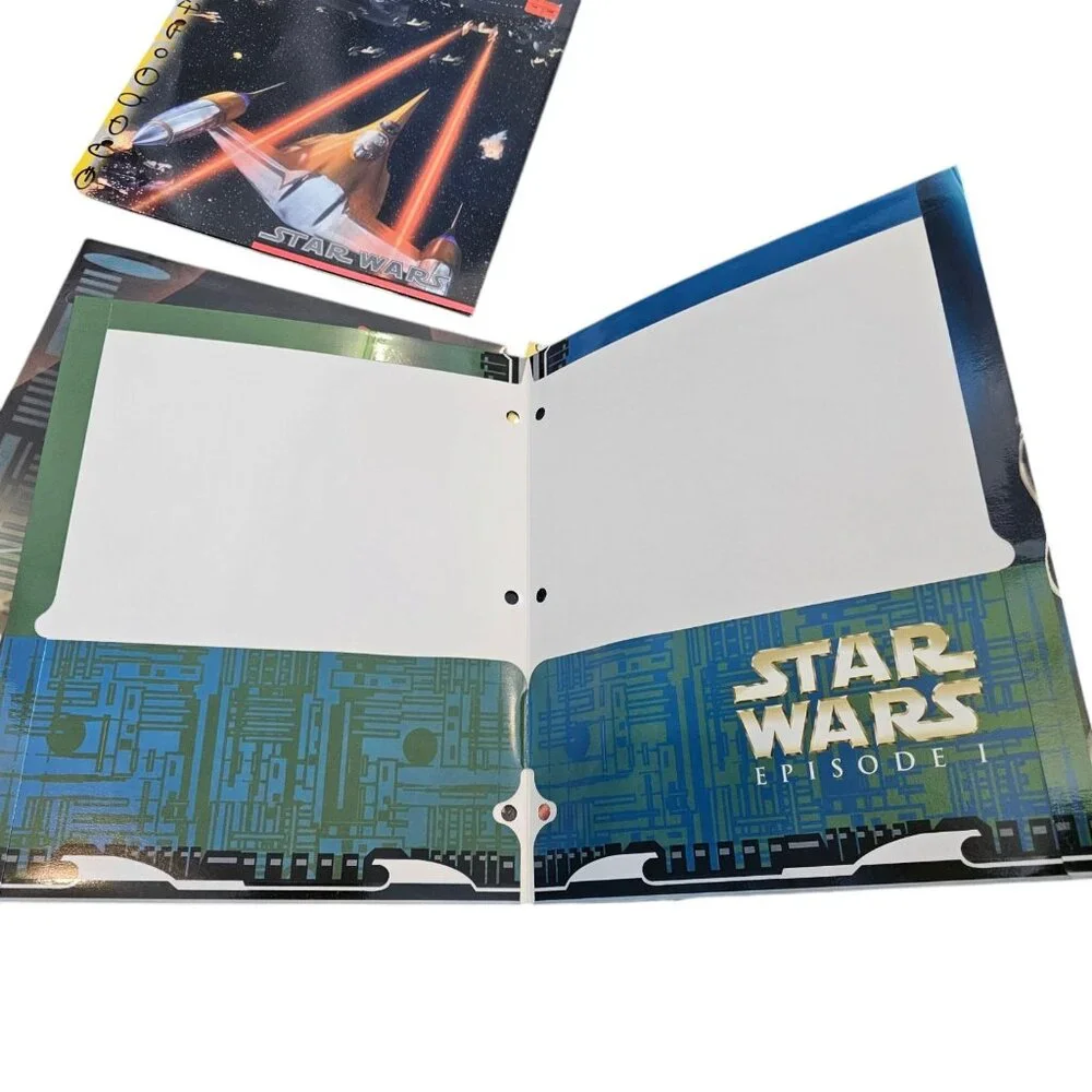 Lot Of Star Wars 90s Y2K 2 Pocket Folders NEW Naboo Episode‎ 1 Jedi Set Of 4